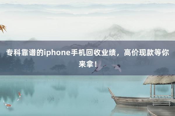 专科靠谱的iphone手机回收业绩，高价现款等你来拿！