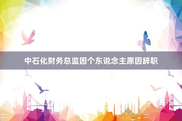 中石化财务总监因个东说念主原因辞职